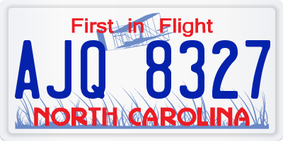 NC license plate AJQ8327