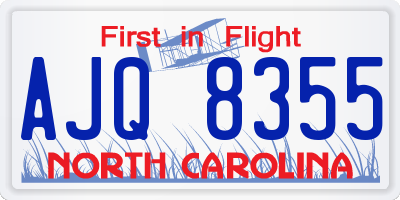 NC license plate AJQ8355