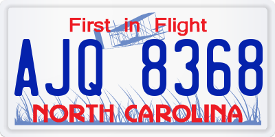 NC license plate AJQ8368