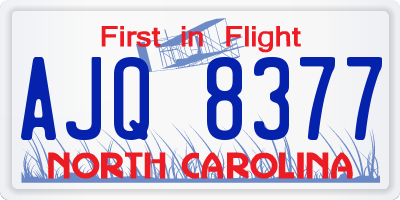 NC license plate AJQ8377