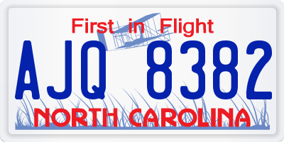 NC license plate AJQ8382