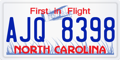 NC license plate AJQ8398