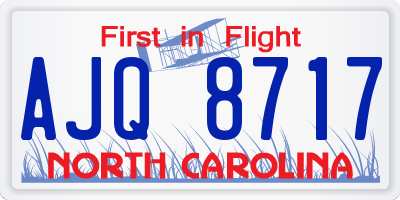 NC license plate AJQ8717