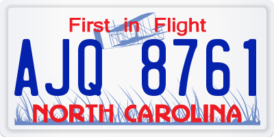 NC license plate AJQ8761