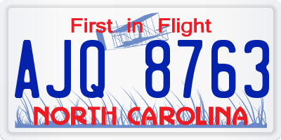 NC license plate AJQ8763