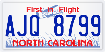 NC license plate AJQ8799