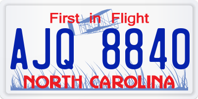 NC license plate AJQ8840