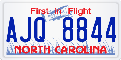 NC license plate AJQ8844