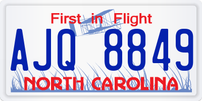 NC license plate AJQ8849