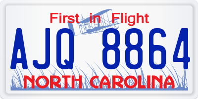 NC license plate AJQ8864