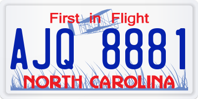 NC license plate AJQ8881