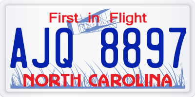 NC license plate AJQ8897