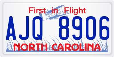 NC license plate AJQ8906