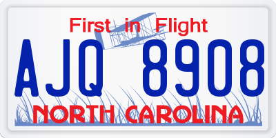 NC license plate AJQ8908