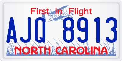 NC license plate AJQ8913