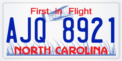 NC license plate AJQ8921