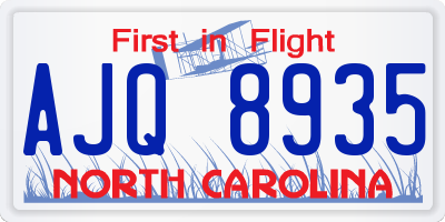 NC license plate AJQ8935