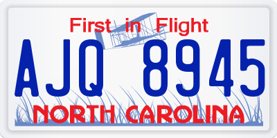 NC license plate AJQ8945