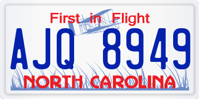 NC license plate AJQ8949