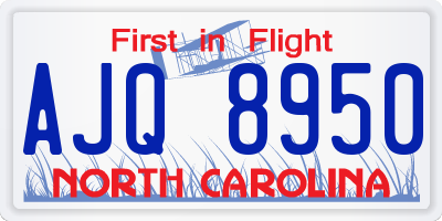 NC license plate AJQ8950