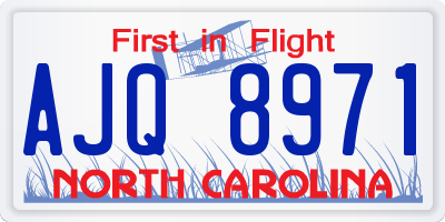 NC license plate AJQ8971