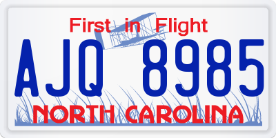 NC license plate AJQ8985
