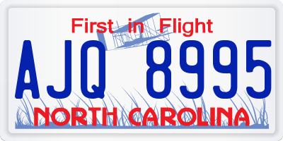 NC license plate AJQ8995