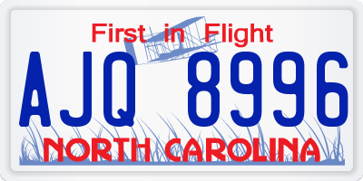 NC license plate AJQ8996