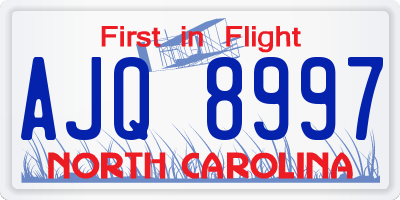 NC license plate AJQ8997