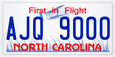 NC license plate AJQ9000