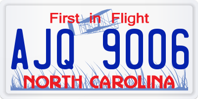 NC license plate AJQ9006