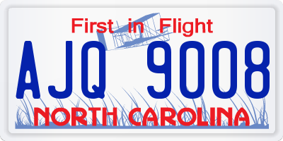 NC license plate AJQ9008