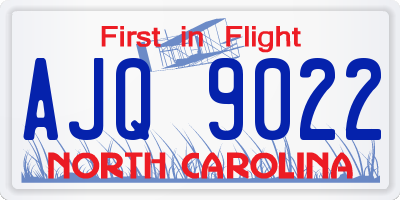 NC license plate AJQ9022