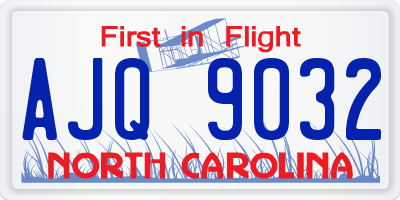 NC license plate AJQ9032