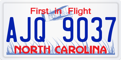 NC license plate AJQ9037