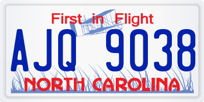 NC license plate AJQ9038