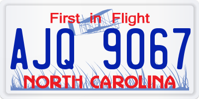 NC license plate AJQ9067