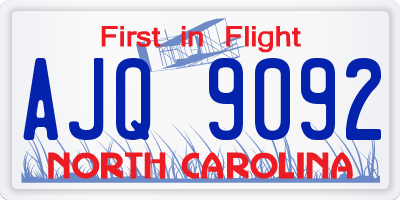 NC license plate AJQ9092