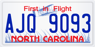 NC license plate AJQ9093