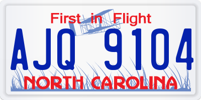 NC license plate AJQ9104