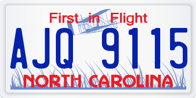 NC license plate AJQ9115