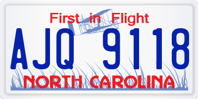 NC license plate AJQ9118