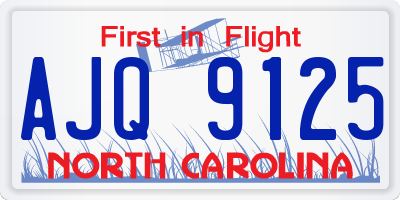 NC license plate AJQ9125