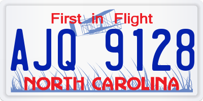 NC license plate AJQ9128