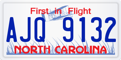 NC license plate AJQ9132