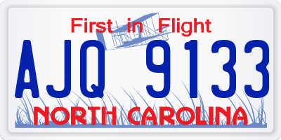 NC license plate AJQ9133