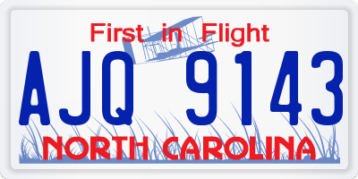 NC license plate AJQ9143