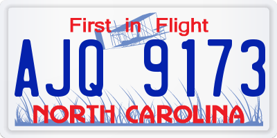 NC license plate AJQ9173
