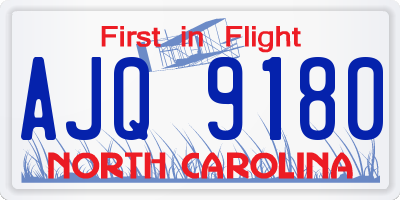 NC license plate AJQ9180
