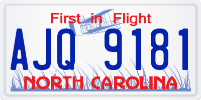 NC license plate AJQ9181